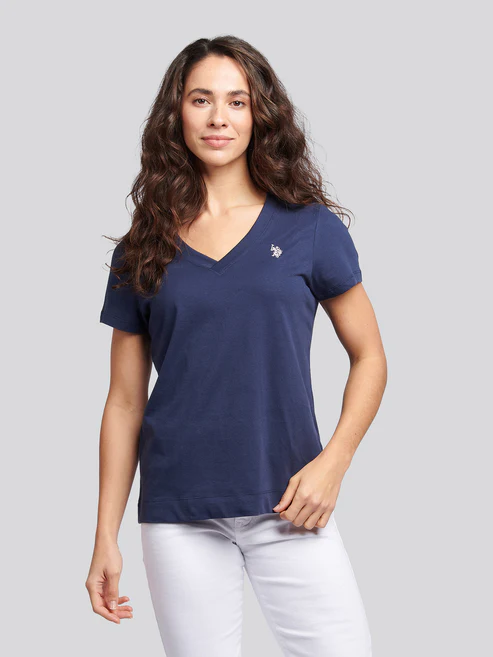 V-Neck Tee Navy Iris L