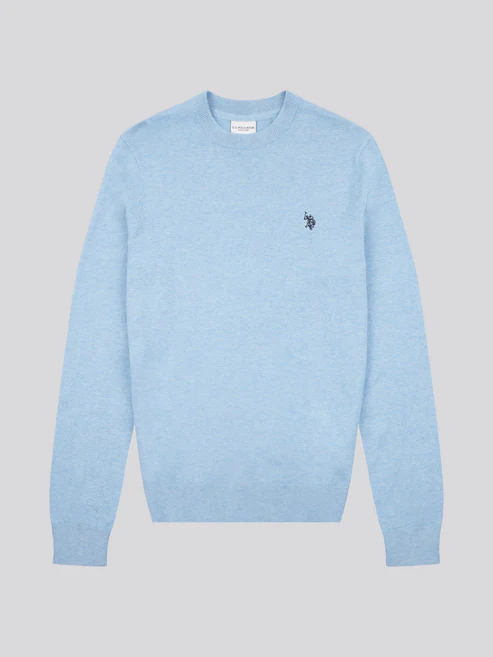 Cotton Crew Neck Parisian Blue Marl XXL