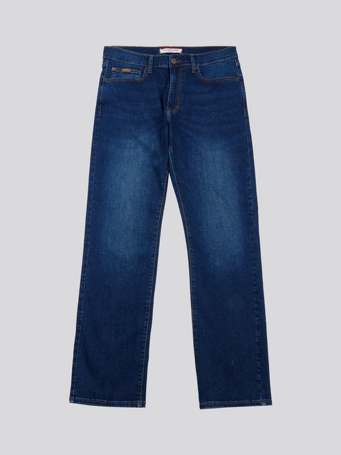 5 Pocket Denim - Straight Relaxed Dark Wash 40R