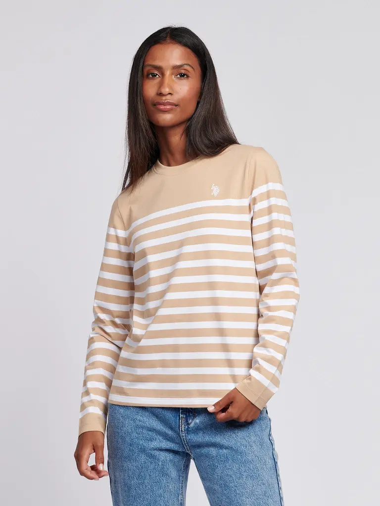 Stripe LS Tee Cuban Sand XL
