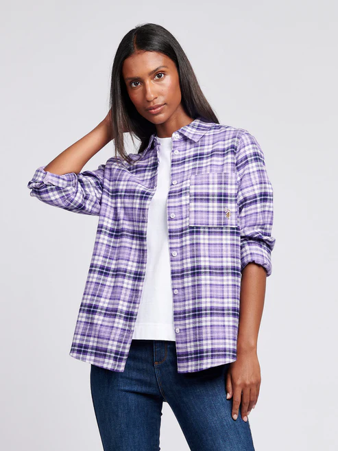 Brushed Check Shirt Viola XS