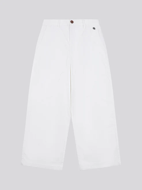 Ankle Wide Leg Chino Trouser Bright White XS