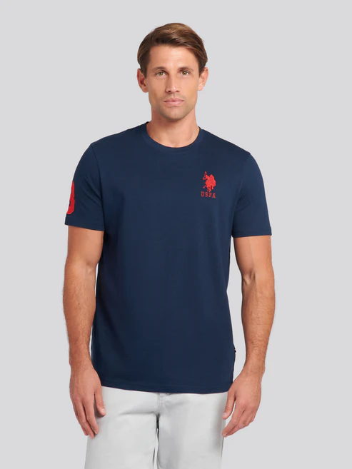 Player 3 Tshirt Dark Sapphire Navy / Haute Red DHM S