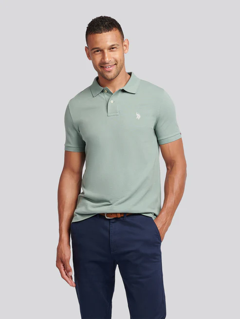 DHM Pique Polo Chinois Green S