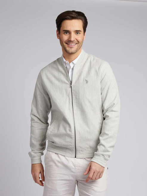 Linen Blend Classic Bomber Northern Droplet M