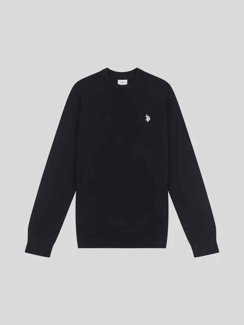 Cotton Crew Neck Black Bright White DHM M