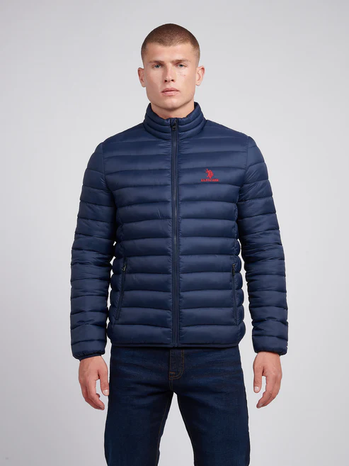 Lightweight Bound Quilted Jacket Dark Sapphire Navy / Haute Red DHM S