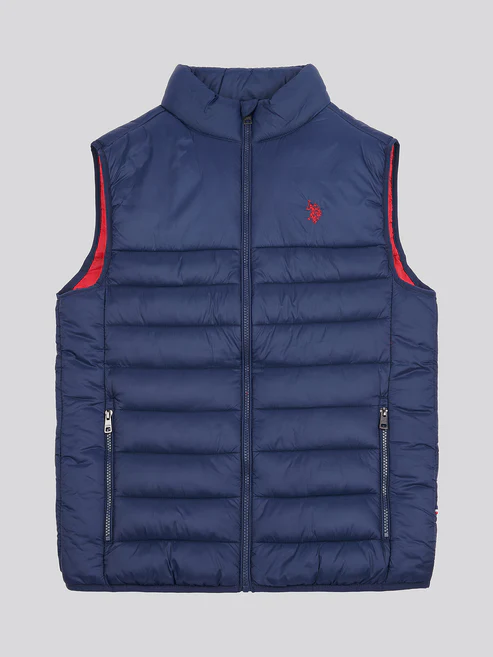 Panelled Quilted Gilet Dark Sapphire Navy / Haute Red DHM L