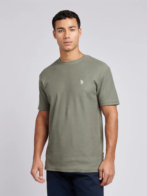 Vertical Texture T-Shirt Mulled Basil M