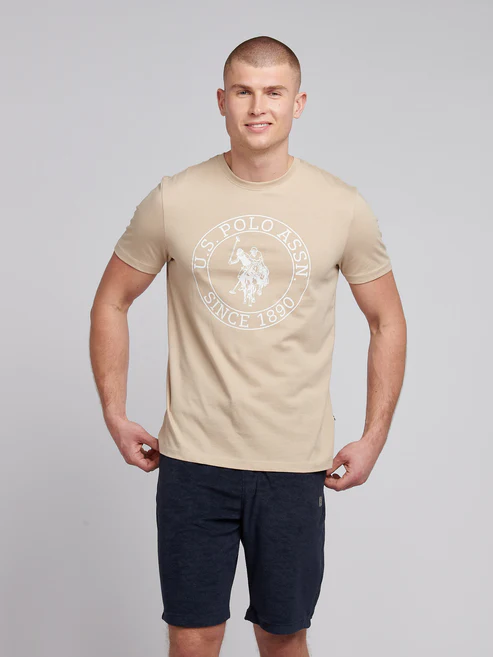 USPA Circle Print Tshirt Doeskin S